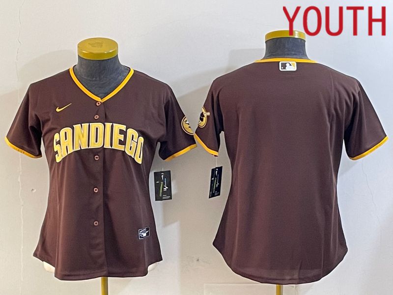 Youth San Diego Padres Blank Browm Game 2024 Nike MLB Jersey style 2